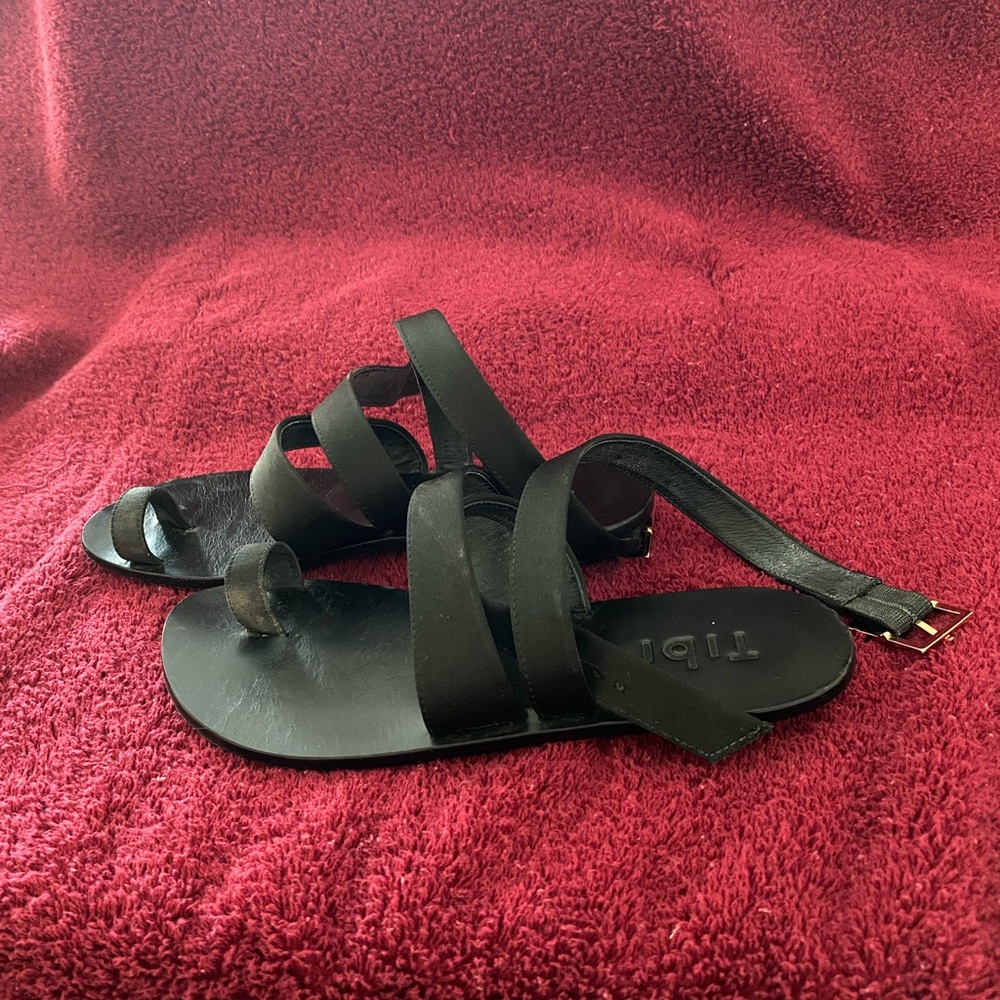 Tibi Black Strappy Sandals